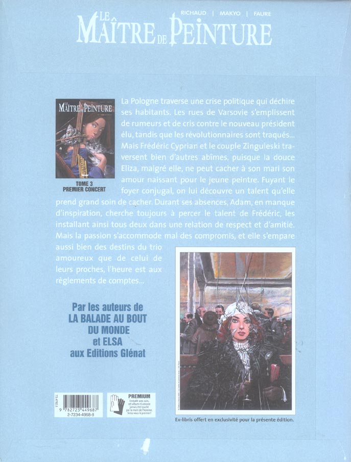 Quatrième de couverture de « LE MAITRE DE PEINTURE - TOME 03 - PREMIER CONCERT »
