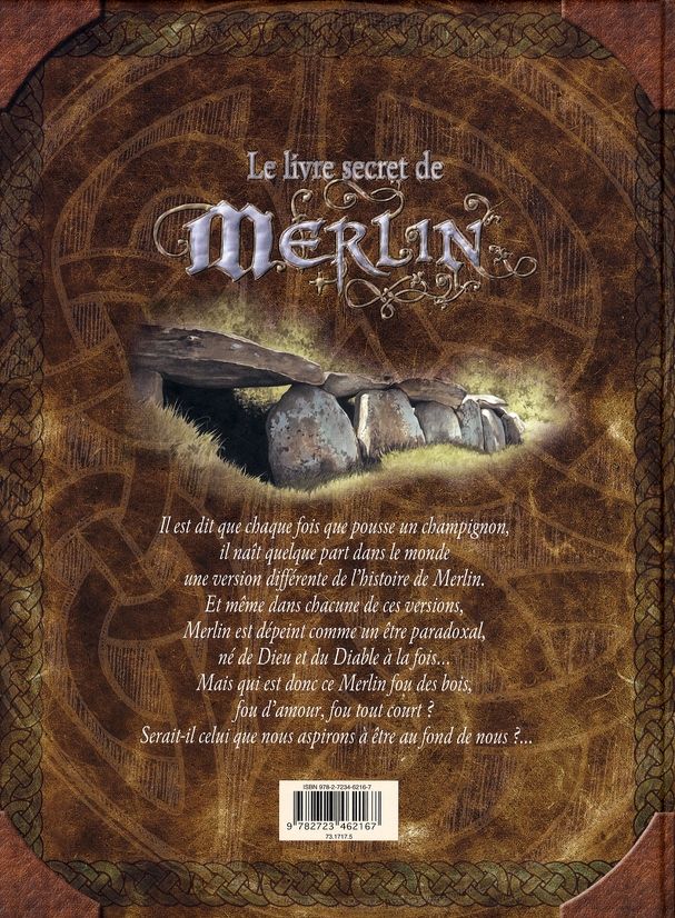Quatrième de couverture de « LE LIVRE SECRET DE MERLIN »