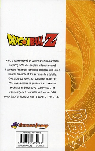 Quatrième de couverture de « Dragonball Z : anime comics de la série télé »