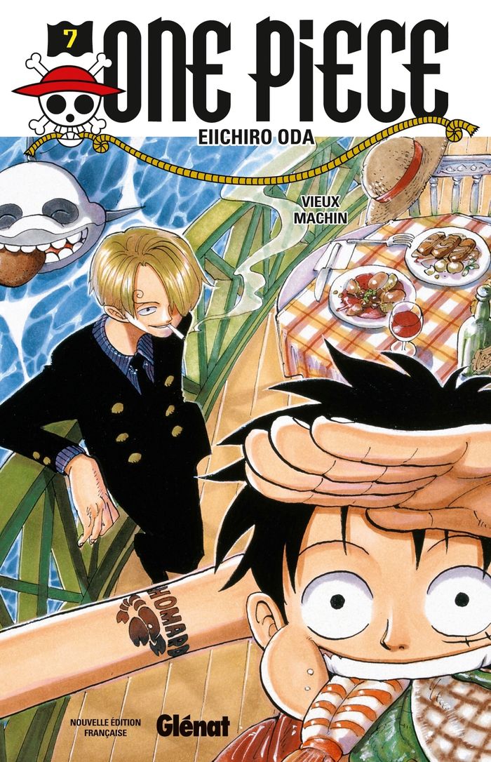 Couverture du livre « ONE PIECE - EDITION ORIGINALE - TOME 07 - VIEUX MACHIN » de Eiichiro Oda, librairie Les Contes Infusés à Corte