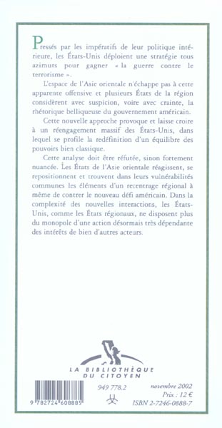 Quatrième de couverture de « L'ASIE MENACEE »