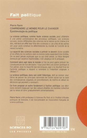Quatrième de couverture de « COMPRENDRE LE MONDE POUR LE CHANGER »