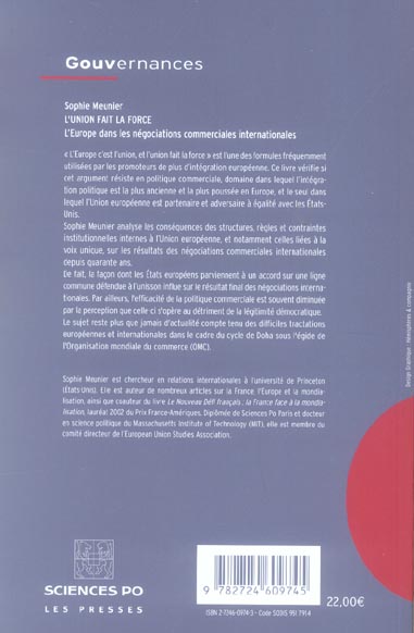 Quatrième de couverture de « L'UNION FAIT LA FORCE »