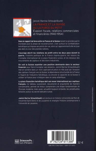Quatrième de couverture de « FRANCE-SUISSE OU LA FORCE DU PETIT »