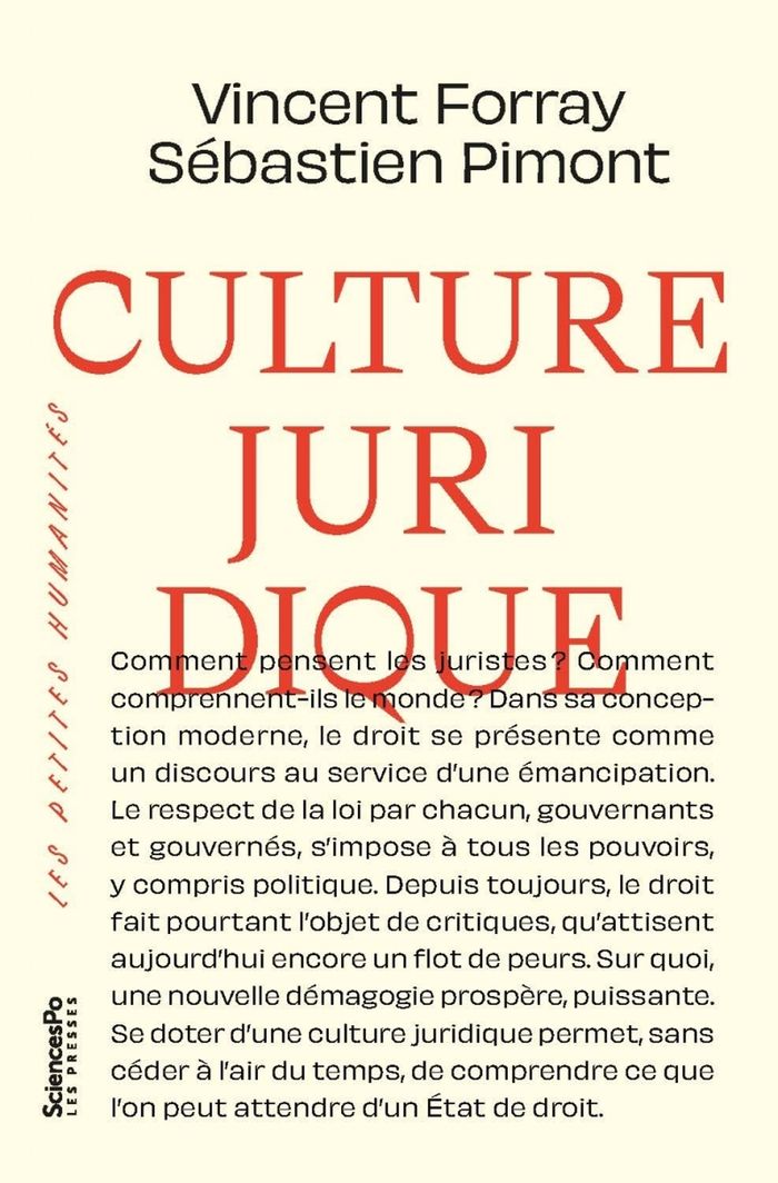 Couverture du livre « Culture juridique » de Vincent Forray, librairie Les Contes Infusés à Corte