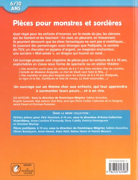 Quatrième de couverture de « IAD - PIECES POUR MONSTRES ET SORCIERES 6/10 ANS »