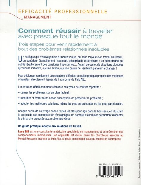 Quatrième de couverture de « COMMENT REUSSIR A TRAVAILLER AVEC PRESQUE TOUT LE MONDE »
