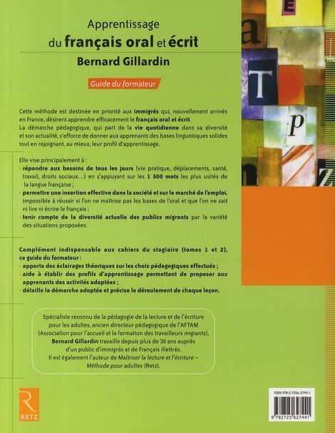 Quatrième de couverture de « APPRENTISSAGE DU FRANCAIS ORAL ET ECRIT »