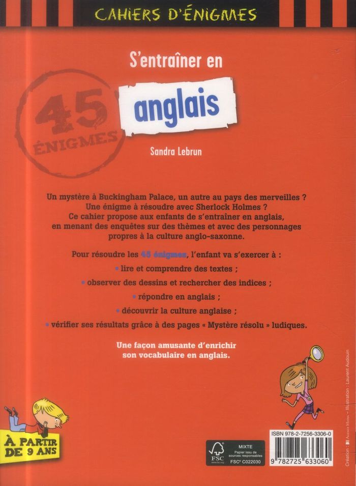 Quatrième de couverture de « S'entraîner en anglais »