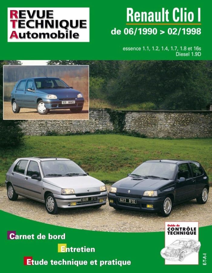 Couverture du livre « RENAULT CLIO I - DE 06-1990 > 02-1998 » de Etai, librairie Les Contes Infusés à Corte