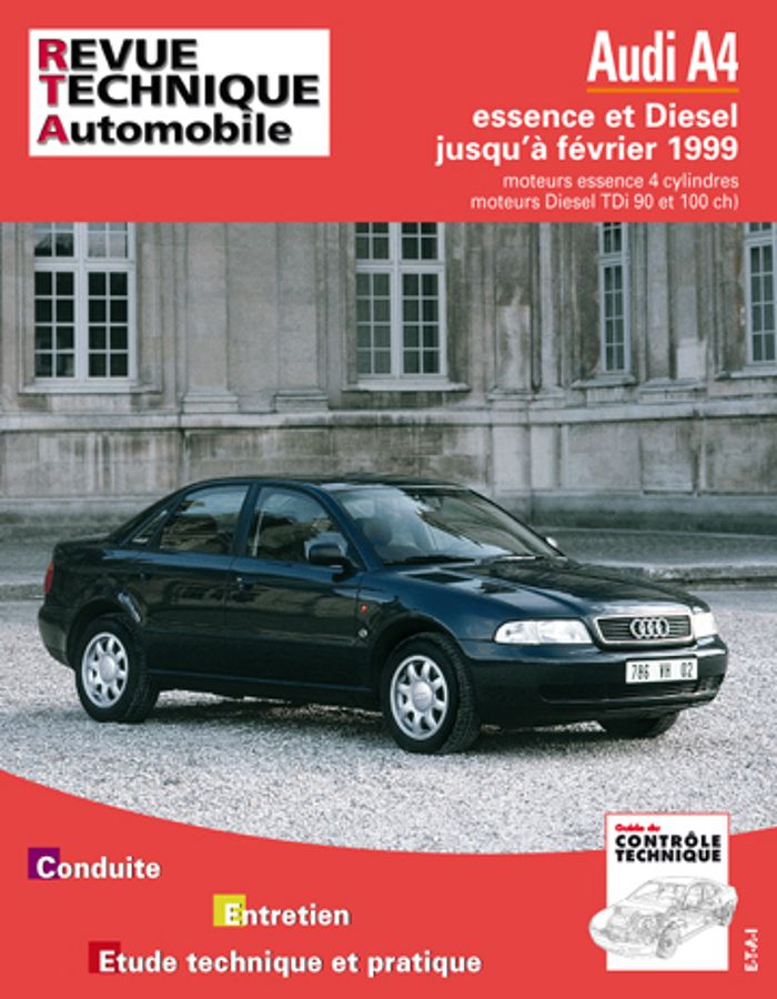 Couverture du livre « AUDI A4 - MOTEURS 4 CYLINDRES ESSENCE ET DIESEL (TDI 90 CH) » de Etai, librairie Les Contes Infusés à Corte