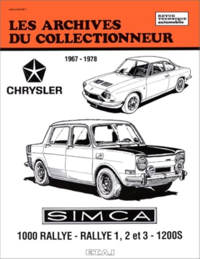 Couverture du livre « SIMCA - 1000 RALLYE, RALLYE 1, 2 ET 3, 1200S » de Etai, librairie Les Contes Infusés à Corte