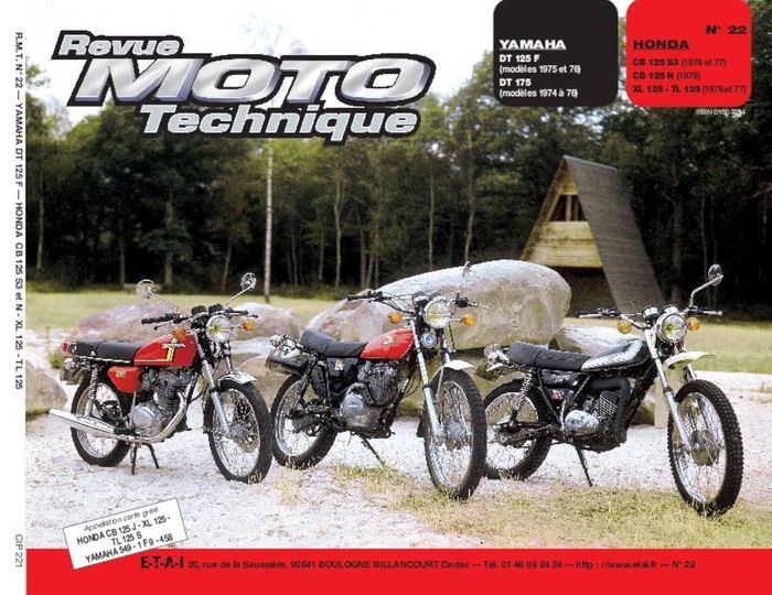 Couverture du livre « RMT 22.1 HONDA CB 125S-N-XL-TL/YAMAHA DT125F-DT175F » de Etai, librairie Les Contes Infusés à Corte