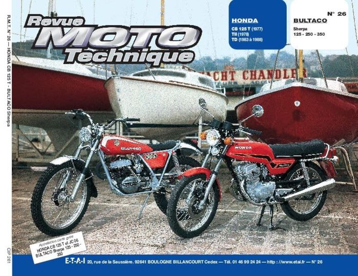 Couverture du livre « RMT 26 HONDA CB125T-TII-TD/BULTACO SHERPA 125-350 » de Etai, librairie Les Contes Infusés à Corte