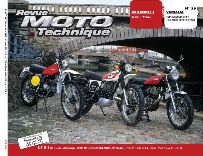 Couverture du livre « RMT 29 MINARELLI P 6 CS / YAMAHA 400-500 XT ET SR » de Etai, librairie Les Contes Infusés à Corte