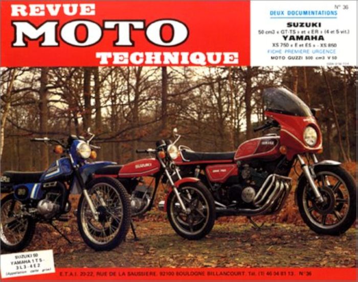 Couverture du livre « RMT 36 SUZUKI 50 GT-TS-ER/YAMAHA XS 750-XS 850 » de Etai, librairie Les Contes Infusés à Corte