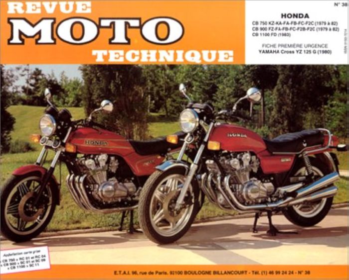 Couverture du livre « RMT 38 HONDA CB 750 KZ - CB 900 FZ ET CB 1100 F » de Etai, librairie Les Contes Infusés à Corte