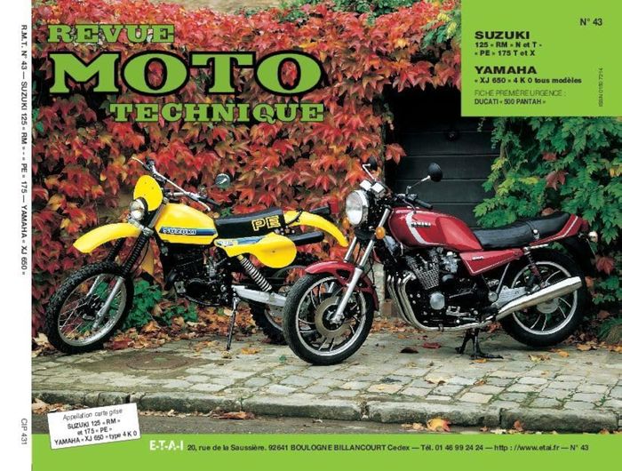 Couverture du livre « RMT 43.1 SUZUKI 125 RM-PE 175/YAMAHA XJ 650 (81/84) » de Etai, librairie Les Contes Infusés à Corte