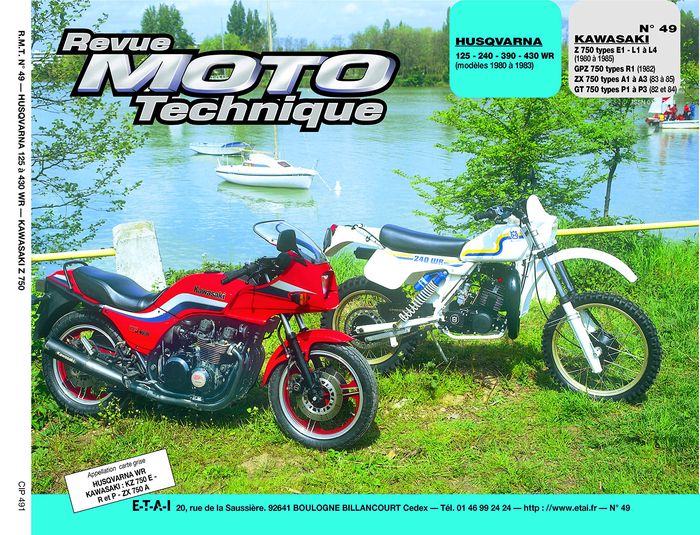 Couverture du livre « RMT 49 HUSQVARNA 125-240-390-430WR/KAWA Z-GPZ 750 » de Etai, librairie Les Contes Infusés à Corte