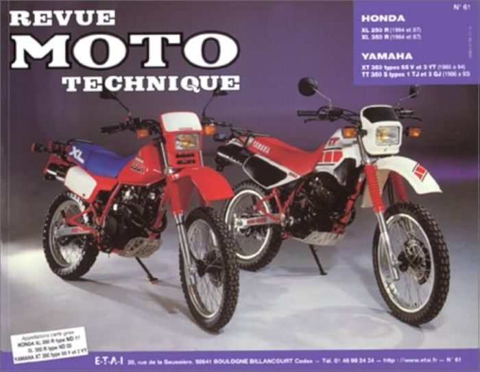 Couverture du livre « RMT 61.2 HONDA XLR 250-350RFVC/YAMAHA XT 350-TT 350 » de Etai, librairie Les Contes Infusés à Corte