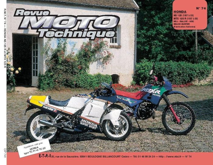 Couverture du livre « RMT 74 HONDA NS 125 R ET MTX 125 (1987/1989) » de Etai, librairie Les Contes Infusés à Corte