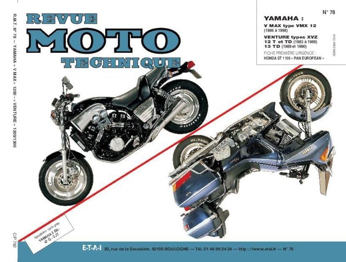 Couverture du livre « RMT 78.3 YAMAHA VMX 12 V-XVZ 12T-TD VENTURE » de Etai, librairie Les Contes Infusés à Corte