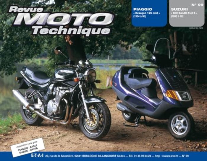 Couverture du livre « RMT 99.3 PIAGGIO HEXAGON 125/SUZUKI 600 BANDIT », librairie Les Contes Infusés à Corte