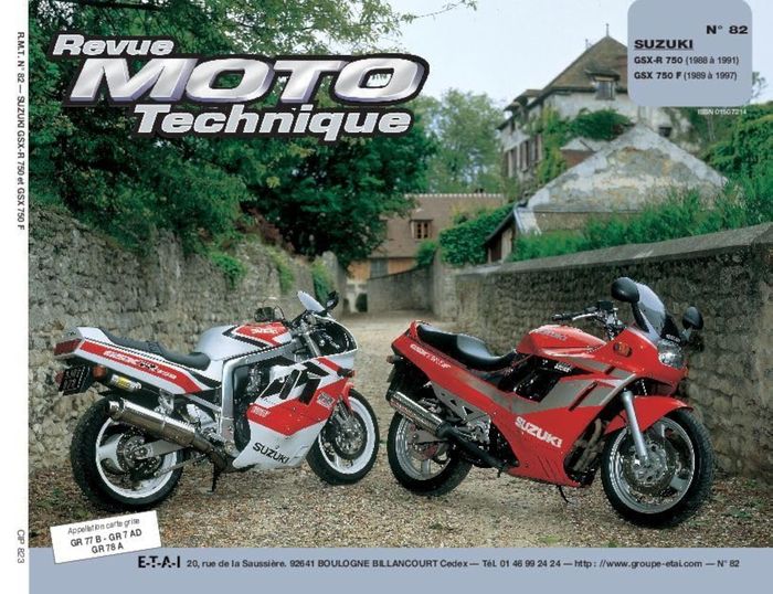 Couverture du livre « RMT 82.3 SUZUKI GSX-R 750 (88/91)-GSX 750F (89/95) » de Etai, librairie Les Contes Infusés à Corte