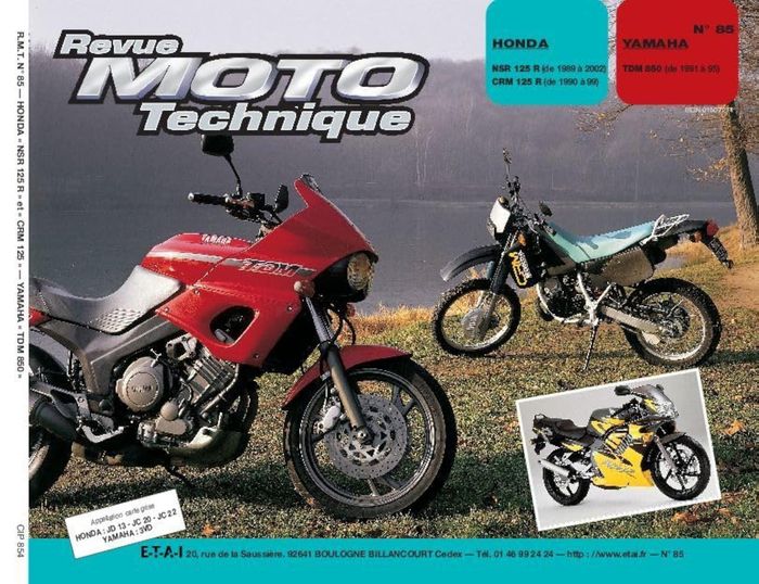 Couverture du livre « RMT 85.4 HONDA NSR 125 R-CRM 125 RT/YAMAHA TDM 850 » de Etai, librairie Les Contes Infusés à Corte