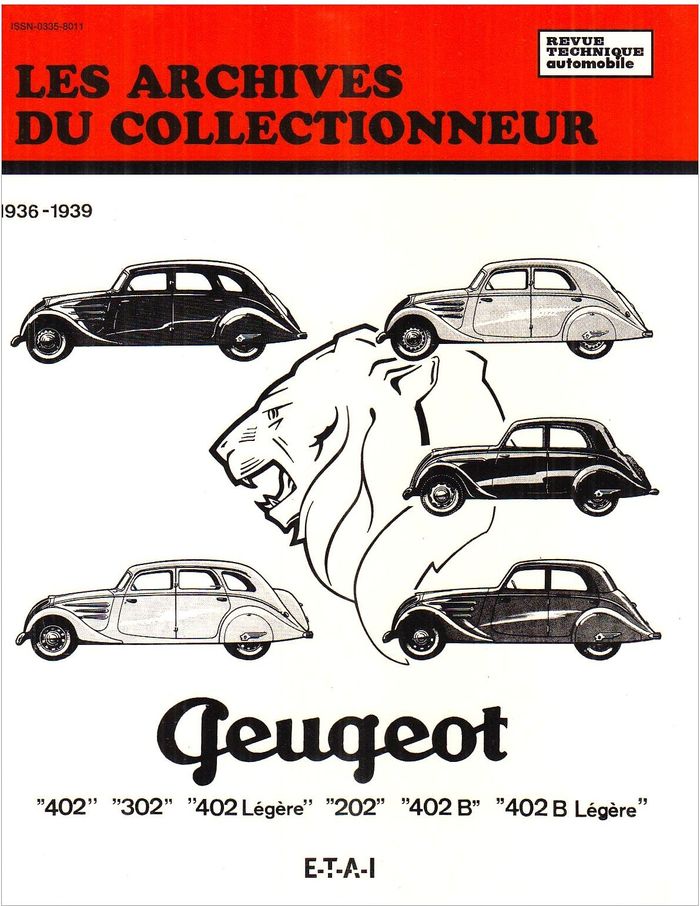 Couverture du livre « PEUGEOT 202 - 302 - 402 ET BOITE COTAL (36/39)N 9 » de Etai, librairie Les Contes Infusés à Corte