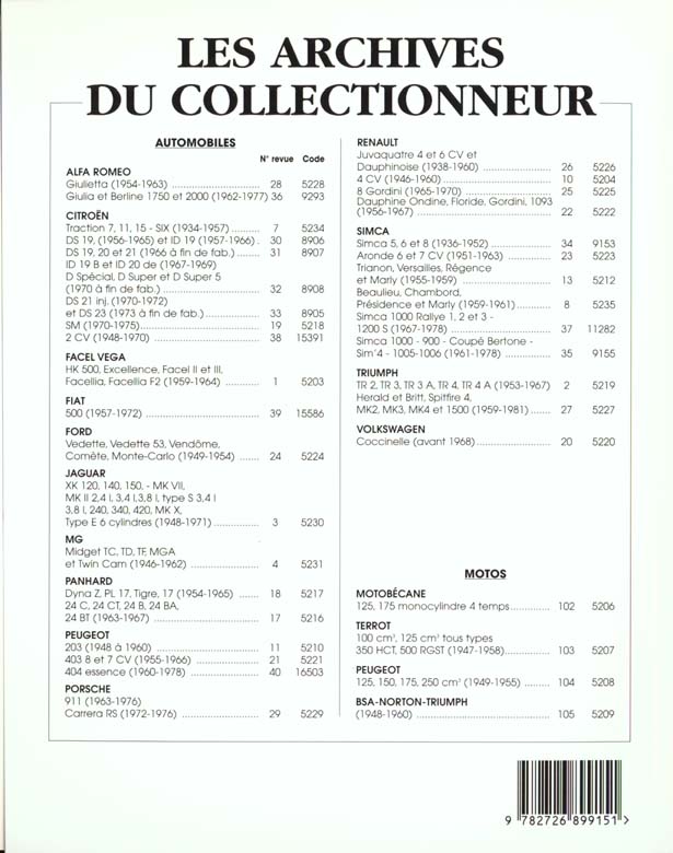 Quatrième de couverture de « PEUGEOT 203 (1948/1960) N  11 »