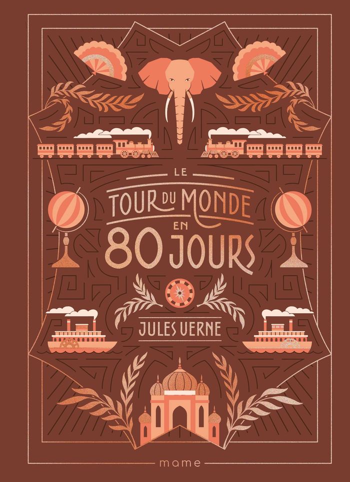 Couverture du livre « Le tour du monde en 80 jours » de Jules Verne, librairie Les Contes Infusés à Corte