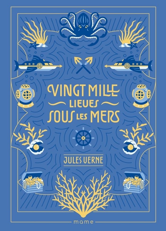 Couverture du livre « Vingt mille lieues sous les mers », librairie Les Contes Infusés à Corte