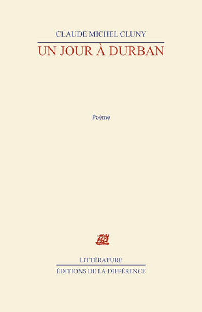 Couverture du livre « UN JOUR A DURBAN » de Cluny Claude Michel, librairie Les Contes Infusés à Corte
