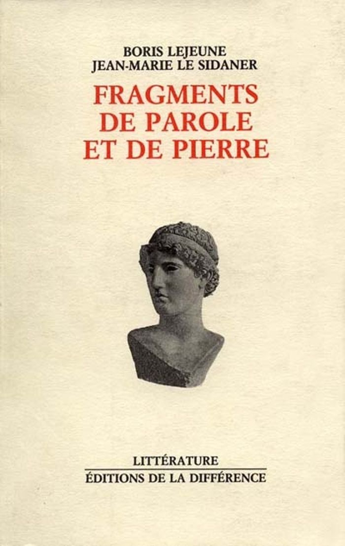 Couverture du livre « FRAGMENTS DE PAROLE ET DE PIERRE » de Le Sidanier J-M., librairie Les Contes Infusés à Corte