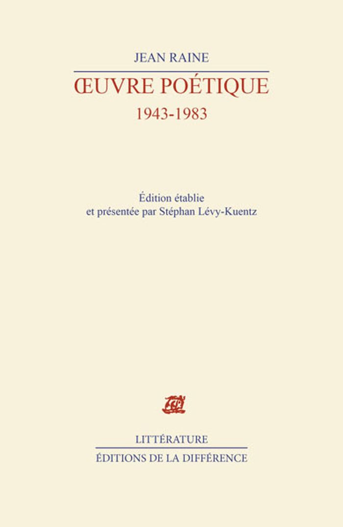 Couverture du livre « OEUVRE POETIQUE 1943-1983 » de Jean Raine, librairie Les Contes Infusés à Corte