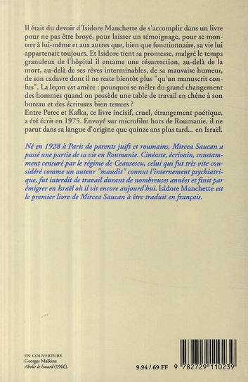 Quatrième de couverture de « ISIDORE »