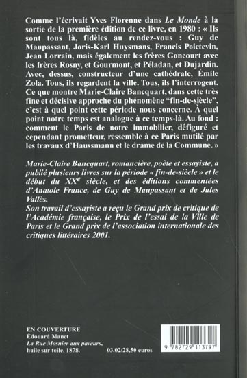 Quatrième de couverture de « PARIS FIN DE SIECLE »