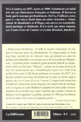 Quatrième de couverture de « LES CONTRE-FEUX DE L'AMOUR »