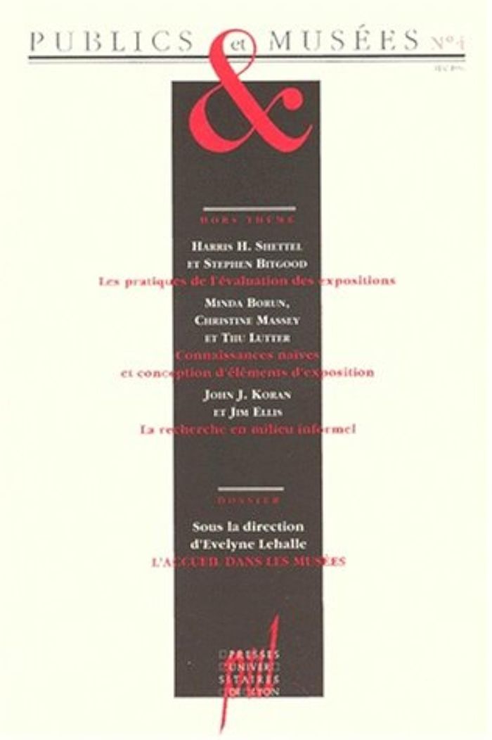 Couverture du livre « PUBLICS ET MUSEES, REVUE N4. TROIS ARTICLES SUR L'EVALUATION » de Hana Gottesdiener, librairie Les Contes Infusés à Corte