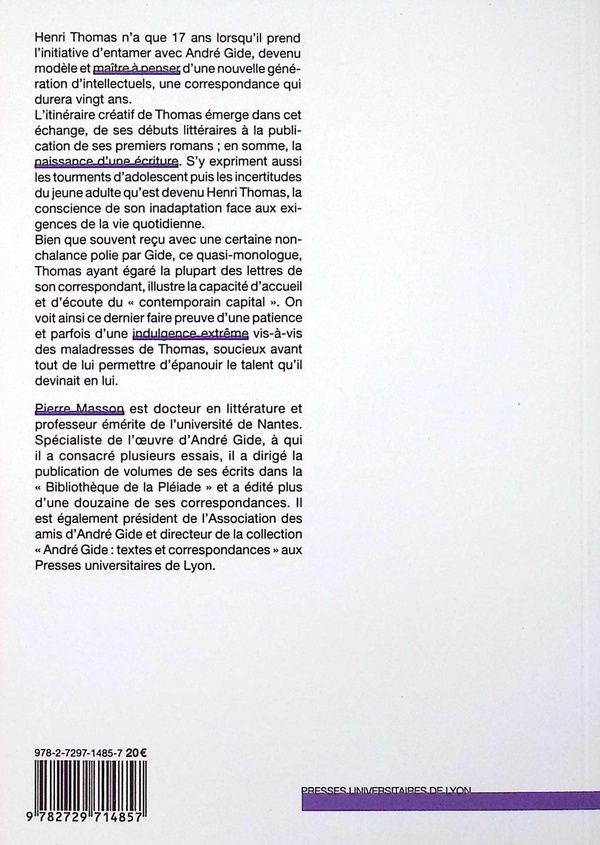 Quatrième de couverture de « Correspondance, 1930-1951 »