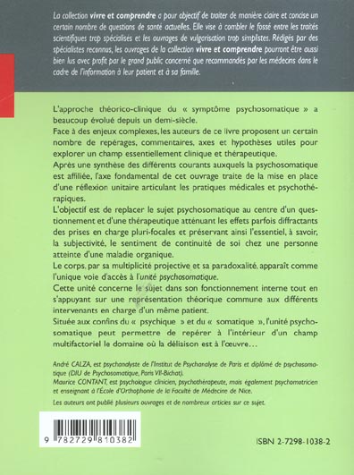 Quatrième de couverture de « LE SYMPTOME PSYCHOSOMATIQUE, UN LANGAGE DU CORPS A DECODER »