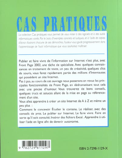 Quatrième de couverture de « INITIATION A FRONT PAGE 2002 »