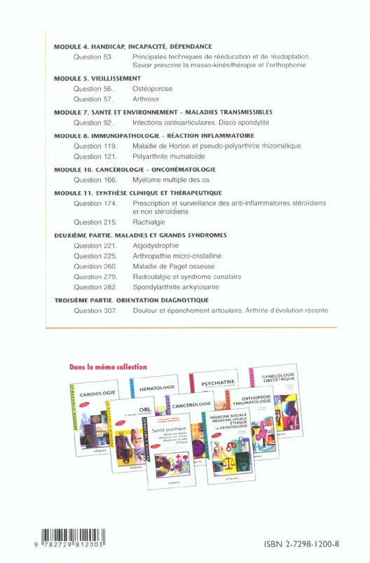 Quatrième de couverture de « RHUMATOLOGIE »