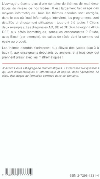Quatrième de couverture de « MORCEAUX CHOISIS DE MATHEMATIQUES »