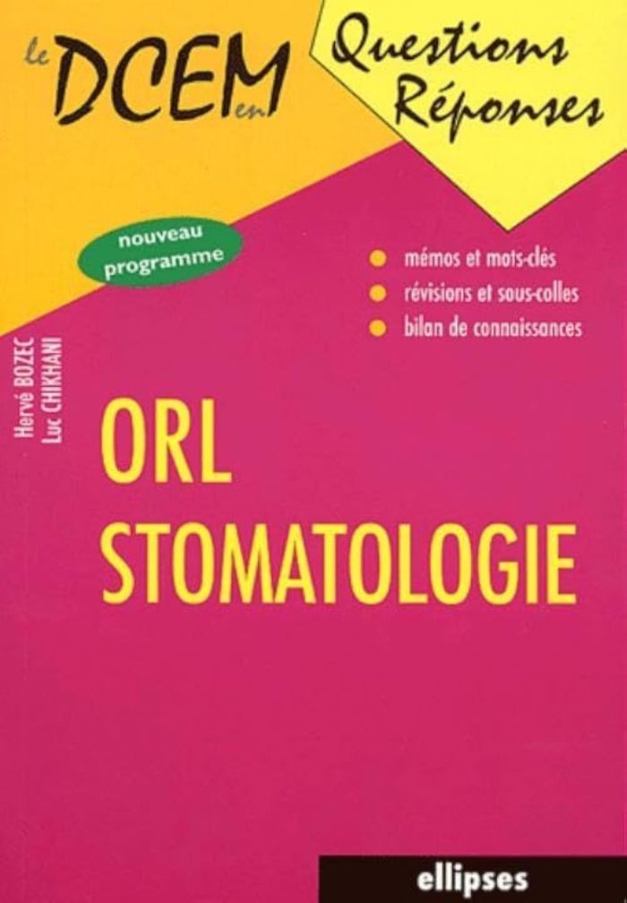 Couverture du livre « ORL - STOMATOLOGIE », librairie Les Contes Infusés à Corte