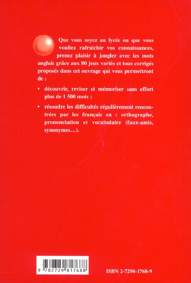 Quatrième de couverture de « JONGLER AVEC LES MOTS EN ANGLAIS »