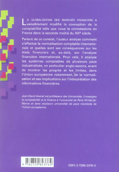 Quatrième de couverture de « COMPTABILITES NATIONALES ET NORMALISATION INTERNATIONALE »