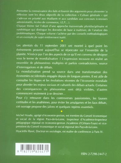 Quatrième de couverture de « LA MONDIALISATION »