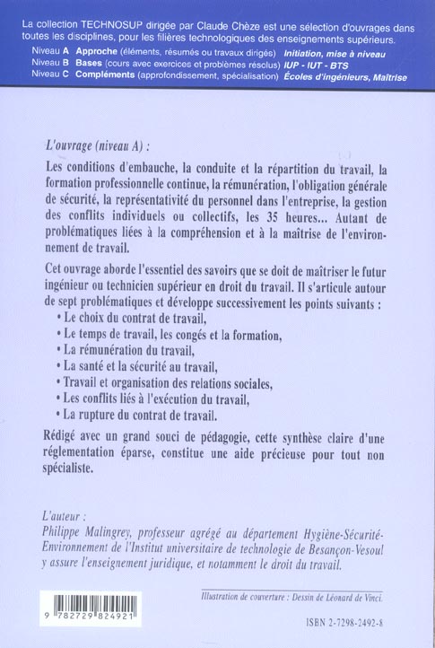 Quatrième de couverture de « LA REGLEMENTATION DU TRAVAIL - CONTRATS DE TRAVAIL, REMUNERATION, SANTE, SECURITE, RELATIONS SOCIALE »